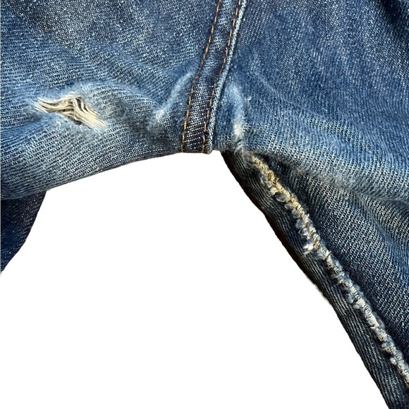 Levi’s button fly straight leg distressed jeans size 33x30 unisex - Picture 8 of 16